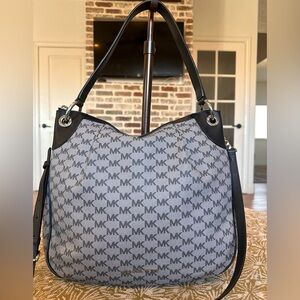 Michael Kors Black and Gray Hobo Bag